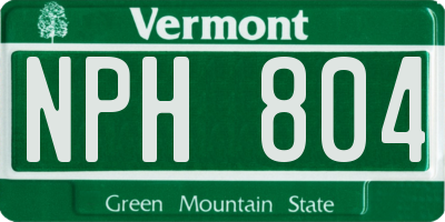 VT license plate NPH804