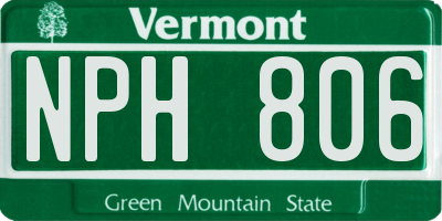 VT license plate NPH806