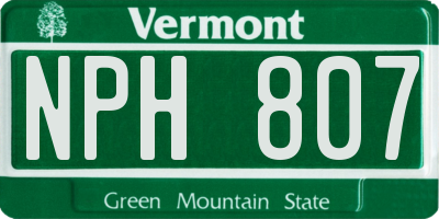 VT license plate NPH807