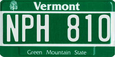 VT license plate NPH810