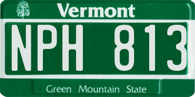 VT license plate NPH813