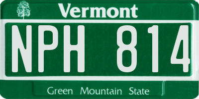 VT license plate NPH814
