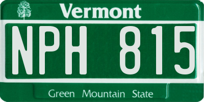 VT license plate NPH815