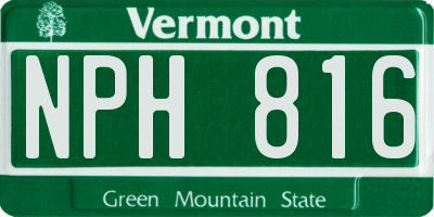 VT license plate NPH816