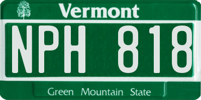 VT license plate NPH818