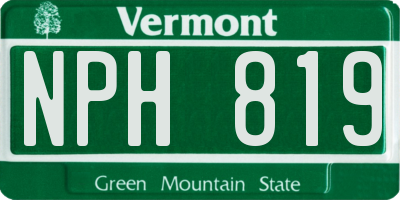 VT license plate NPH819