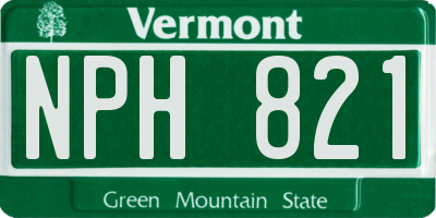 VT license plate NPH821
