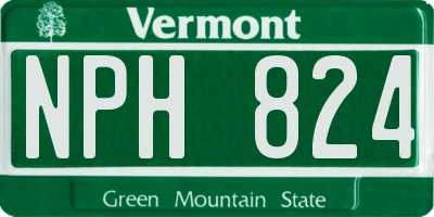 VT license plate NPH824
