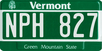 VT license plate NPH827
