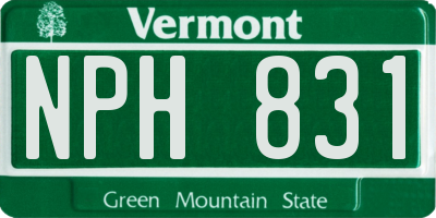 VT license plate NPH831