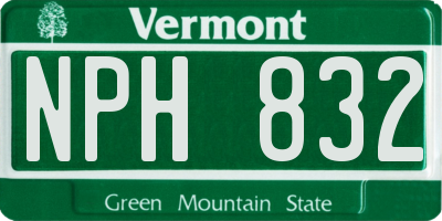 VT license plate NPH832