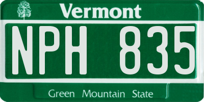 VT license plate NPH835