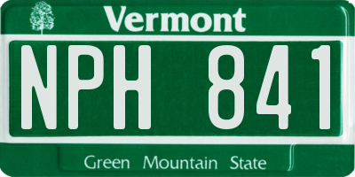 VT license plate NPH841