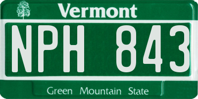 VT license plate NPH843