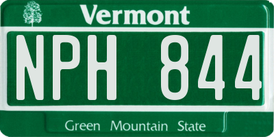 VT license plate NPH844
