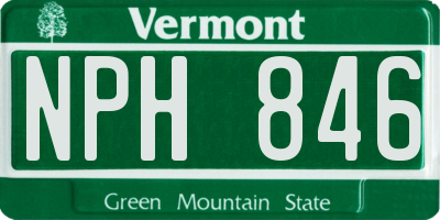 VT license plate NPH846