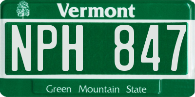 VT license plate NPH847