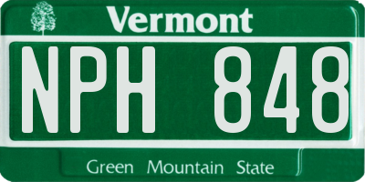 VT license plate NPH848
