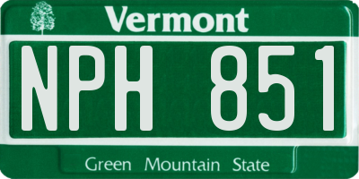 VT license plate NPH851