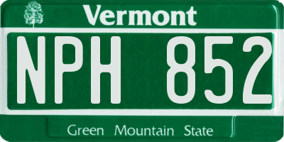VT license plate NPH852