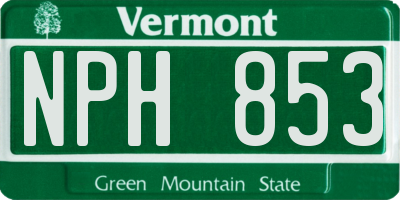 VT license plate NPH853