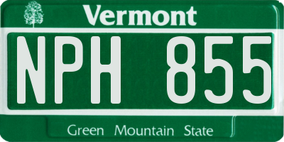 VT license plate NPH855