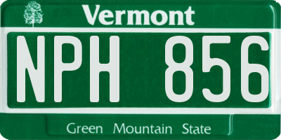 VT license plate NPH856