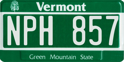 VT license plate NPH857