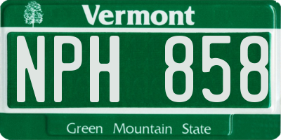 VT license plate NPH858