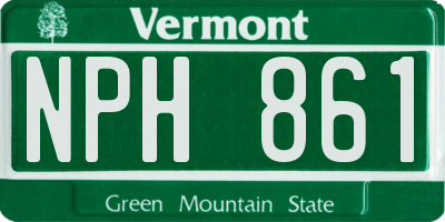 VT license plate NPH861