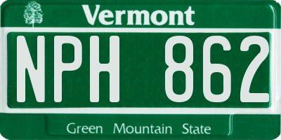 VT license plate NPH862