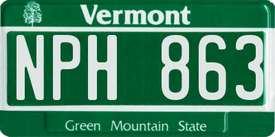 VT license plate NPH863