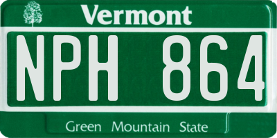 VT license plate NPH864