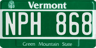 VT license plate NPH868