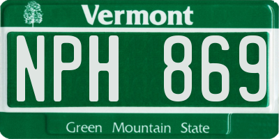 VT license plate NPH869