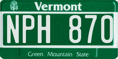 VT license plate NPH870