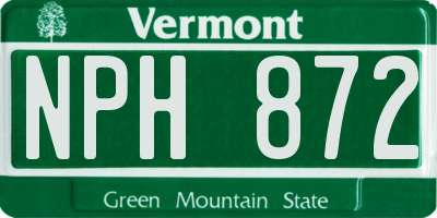 VT license plate NPH872