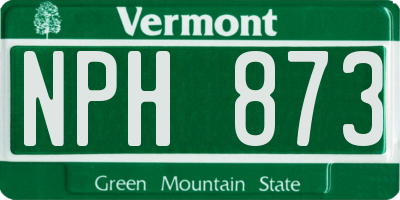 VT license plate NPH873
