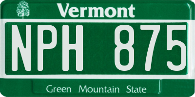 VT license plate NPH875