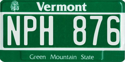 VT license plate NPH876