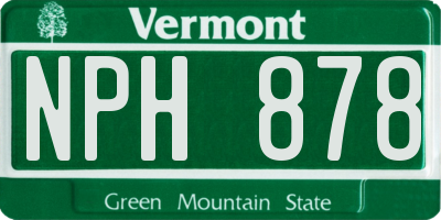 VT license plate NPH878