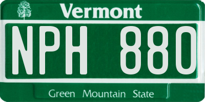 VT license plate NPH880
