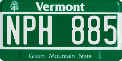 VT license plate NPH885
