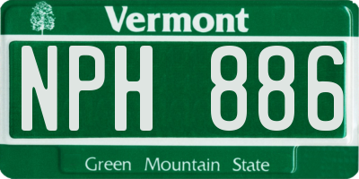 VT license plate NPH886