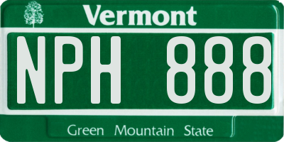 VT license plate NPH888