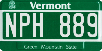 VT license plate NPH889