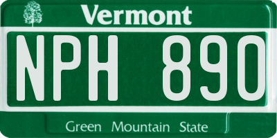 VT license plate NPH890