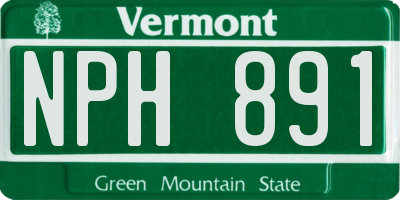 VT license plate NPH891
