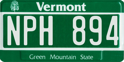 VT license plate NPH894