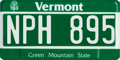 VT license plate NPH895